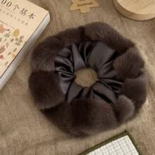 冬日之约~软乎乎仿皮草毛绒大肠发圈复古洋气高级感扎头发绳头花