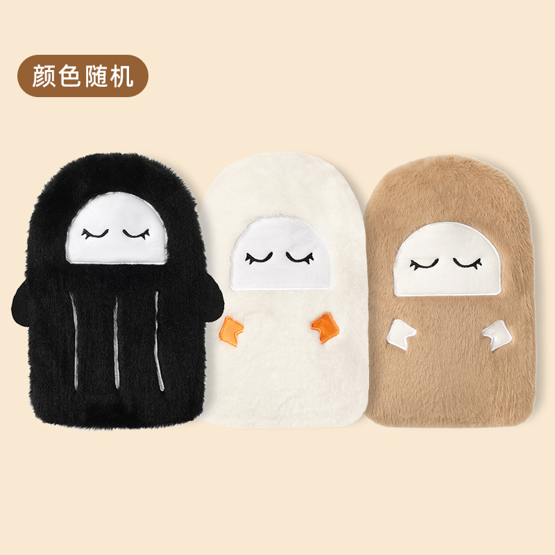 Lecher bolsas de agua caliente agua grande lindo bordado tela de peluche injetada plomería mano bolsa de agua caliente PVC al por mayor