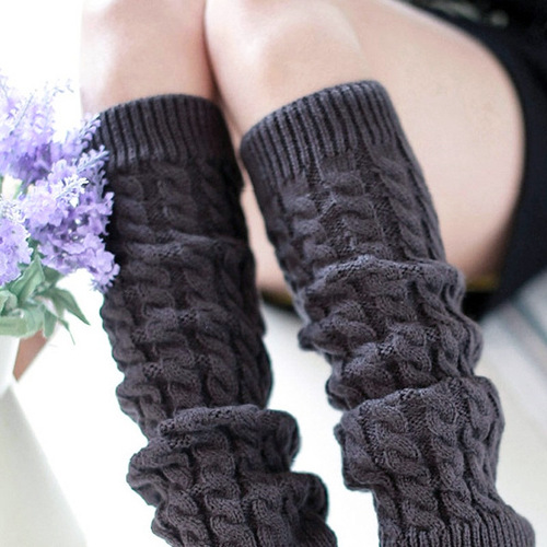 Thick Knit Socks with Warm Leg Guards, Korean Style Pile Socks, Autumn/Winter Knitted Leg Warmers, Eight-Digit Cable Leg Guards, Boot Socks