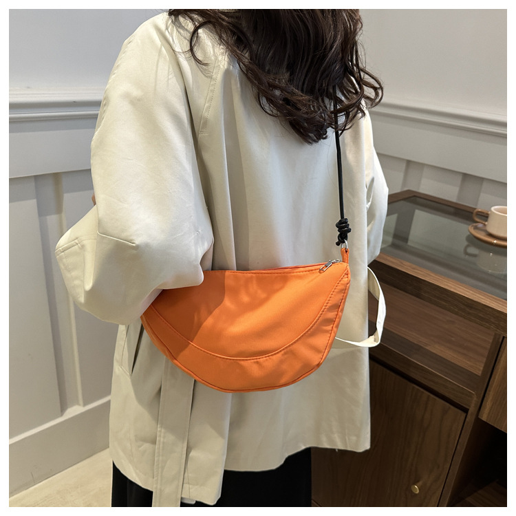 Oxford fabric 2024 casual new style with contrasting colors, light and simple, single-shoulder crossbody, underarm dumpling bag for women undefined