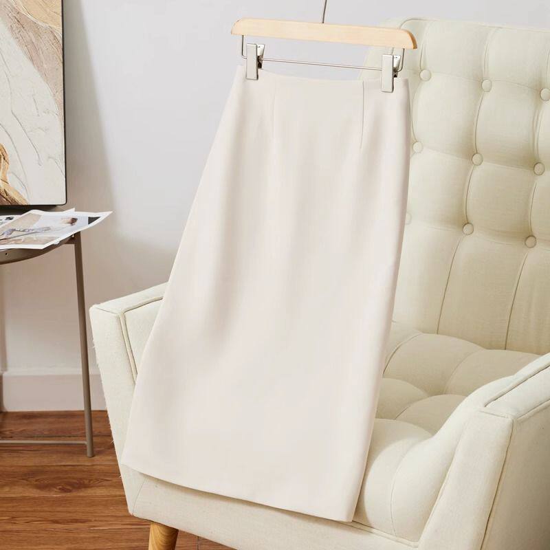 Chân váy vest nữ dáng lửng cạp cao ống đứng xẻ tà sau ôm mông, dài 60 cm / 72 cm — Hồng (60CM), Hồng (72CM), Kaki (72CM), Màu be (60CM) chi tiết 15