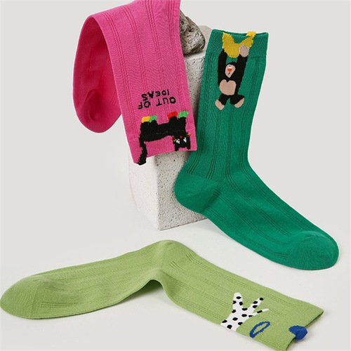 Elegant Renaissance Hollowed-Out Women's Mid-Calf Summer Thin Mesh Ventilated 3D Animal Cute Teenage Long Socks