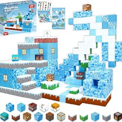 亚马逊爆款MagneticBuilding磁力方块积木冰雪世界3d立体拼搭跨境