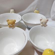 ⇗出口日本卡通陶瓷碗角落生物碗动物碗米饭碗轻松熊公仔碗立体饭