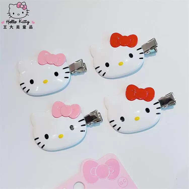 Заколки для волос Hello Kitty - подлинная детская заколка, пара розовая или красная