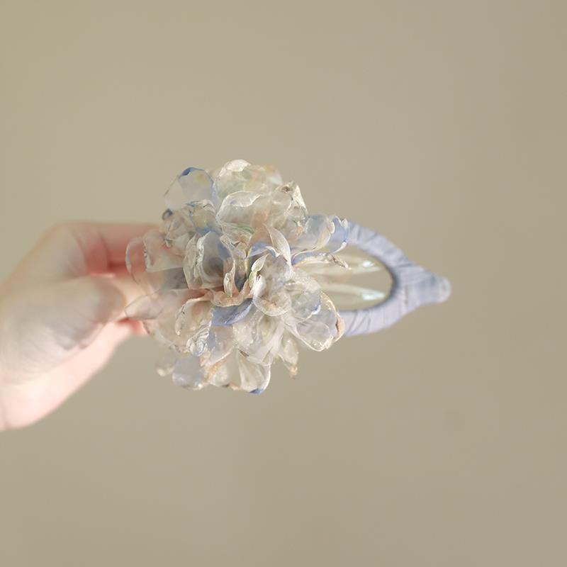 春季纱网花朵鸭嘴夹发夹女后脑勺发量多大号抓夹高级感顶夹鲨鱼夹|undefined