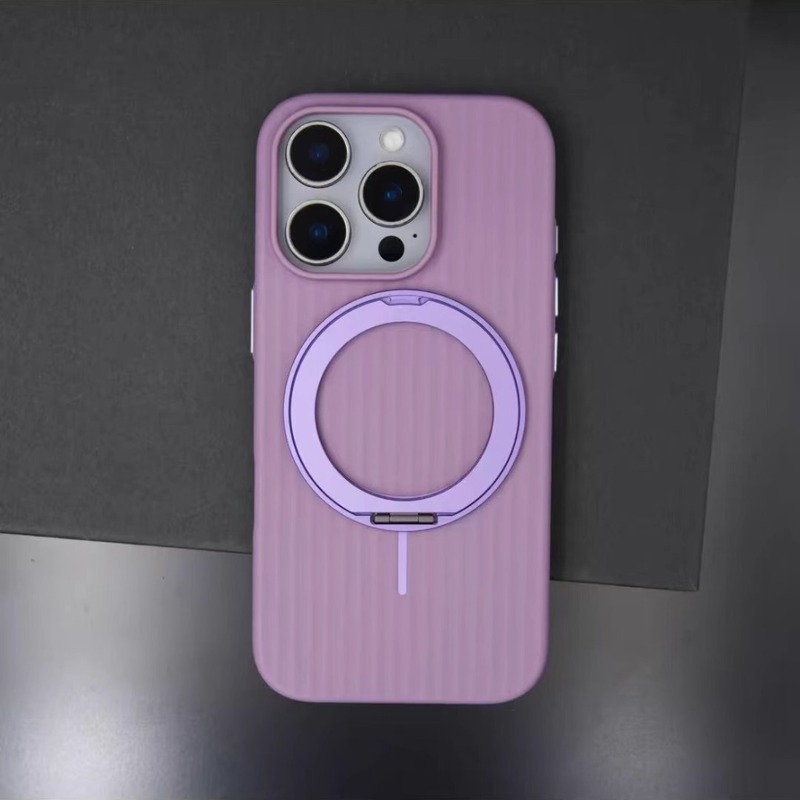 适用于iPhone17手机壳瓦楞解压磁吸旋转支架苹果16磨砂防摔保护套|undefined