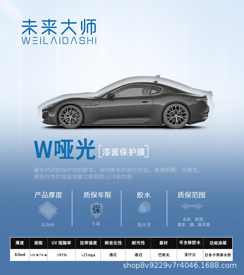 Future Master PPF, Weilai Dashi Car paint protective film - matte-white-15241505