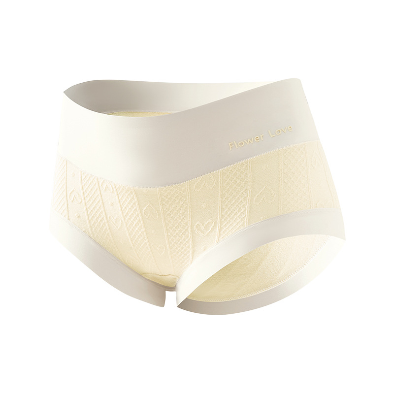 Ropa interior jacquard de cintura alta para mujer 2024 nuevo estilo sin costuras, agradable para la piel, ropa interior de entrepierna antibacteriana de algodón 7A