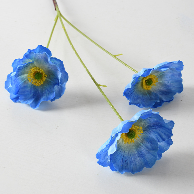 Simulación de flores de amapola 3D retrógrado pinturas al óleo de yu belleza flores falsas bodas decoración de hotel flores artificiales