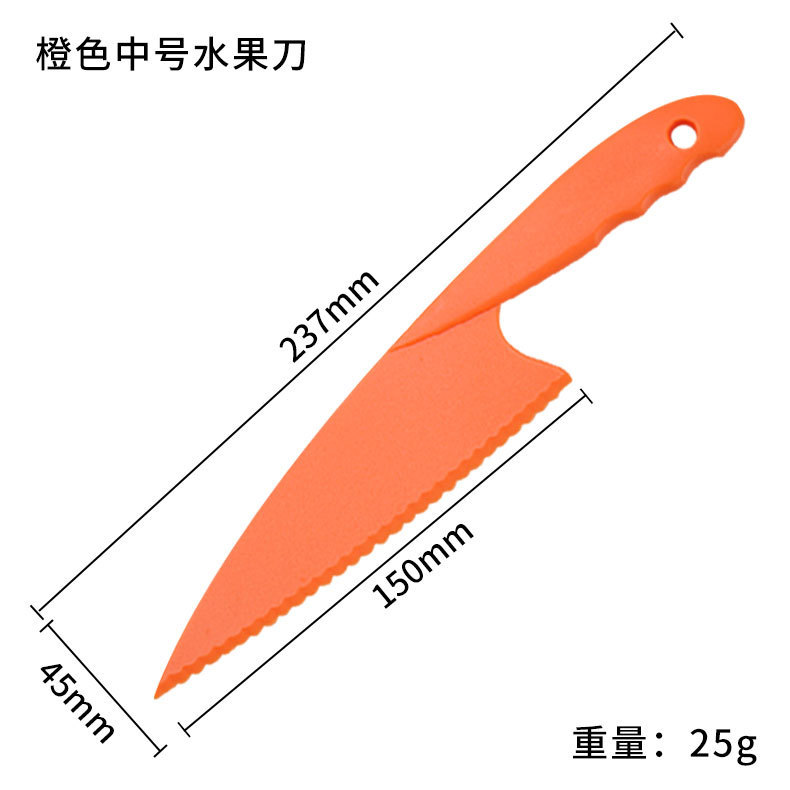 子供用プラスチックフルーツナイフ卸売り誕生日ケーキのナイフチーズデザートパンナイフ瓜果皮むき玩具ナイフ|undefined
