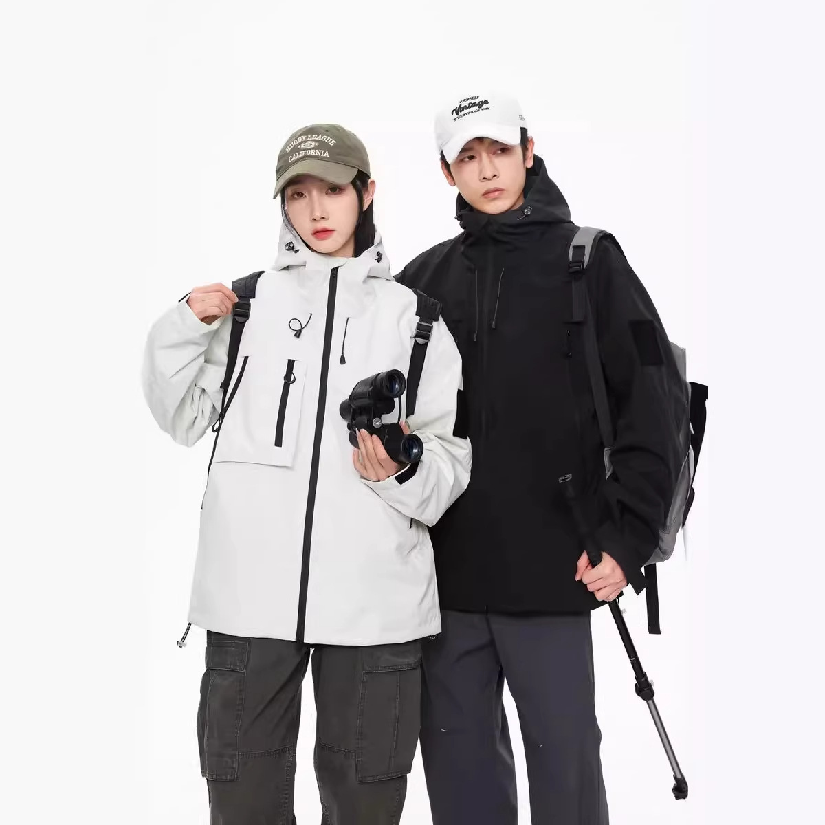 情侣冲锋衣外套男女士夹克春秋季2024新款韩版休闲户外运动服上衣