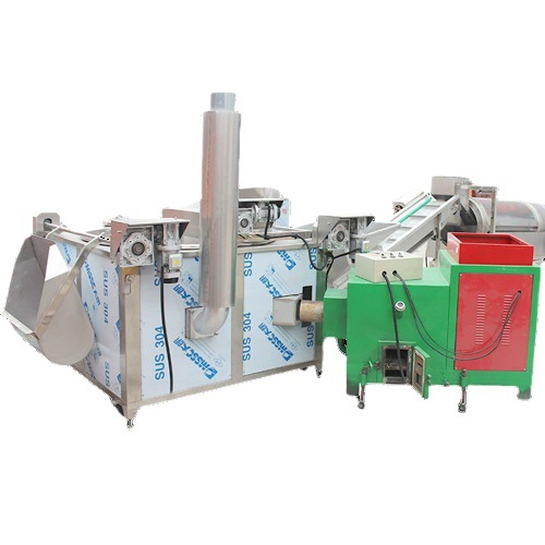 Stainless Steel Fully Automatic Discharge Fruit and Vegetable Food Frying Machine Bio-Pellet Frying Equipment Large Fryer Commercial