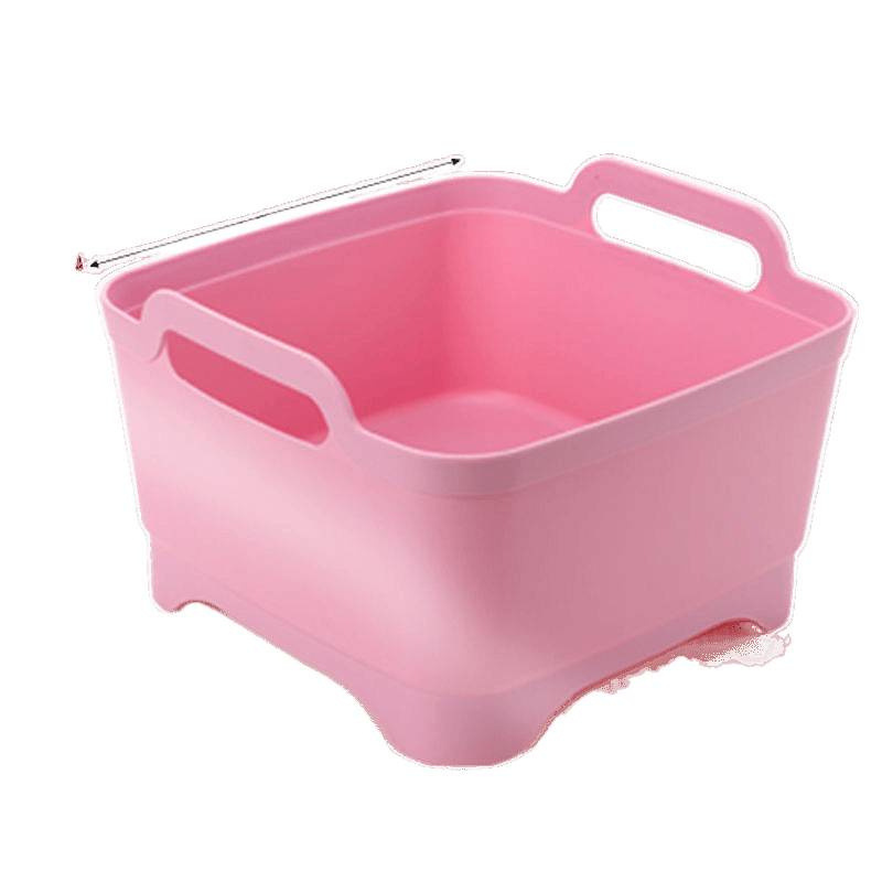 Cesta de lavado de verduras doméstica simple y portátil, cocina de lavado de verduras de plástico con cubierta, cesta de drenaje gruesa, cesta de platinas móviles