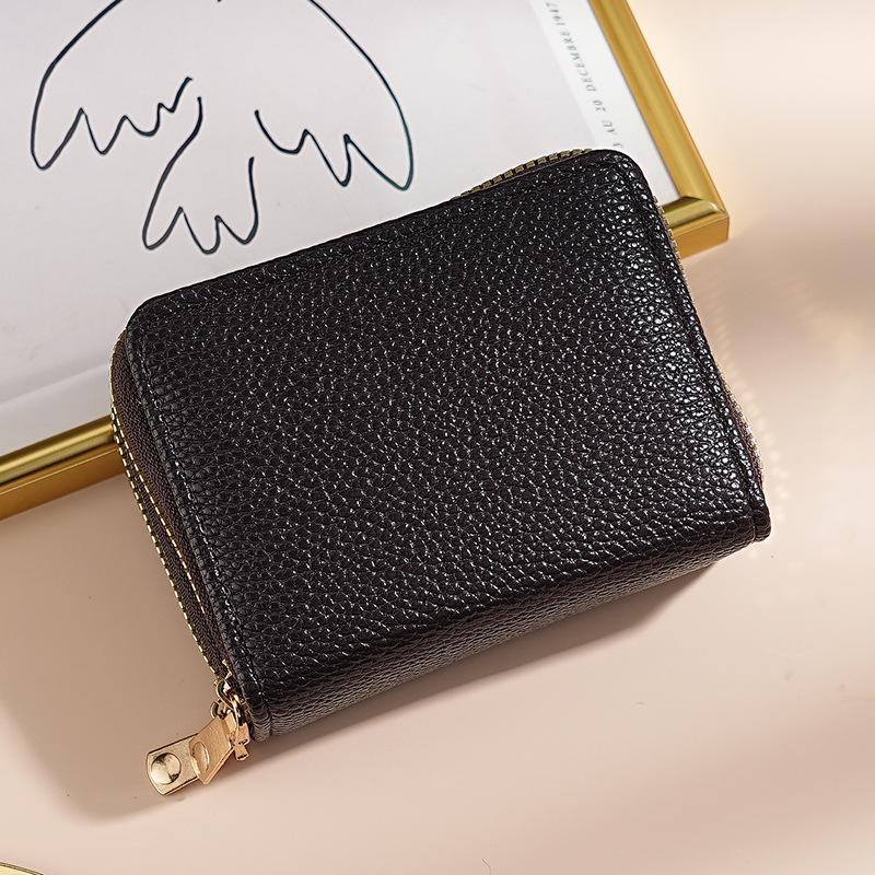 Bolso de tarjeta de órgano con doble cremallera para mujer transfronteriza Gypsophila Juego de tarjeta flash Bolso de tarjeta múltiple Bolso de mujer de moda