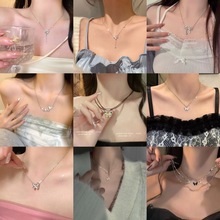 小众设计感气质蝴蝶仙气银色项链锁骨链洋气个性高级感甜酷配饰链