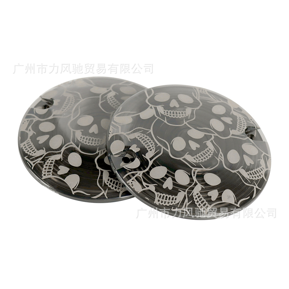 Para 1986 - 2014 Harley Touring modelo de patrón de calavera de motocicleta de señal de dirección cubierta de lente