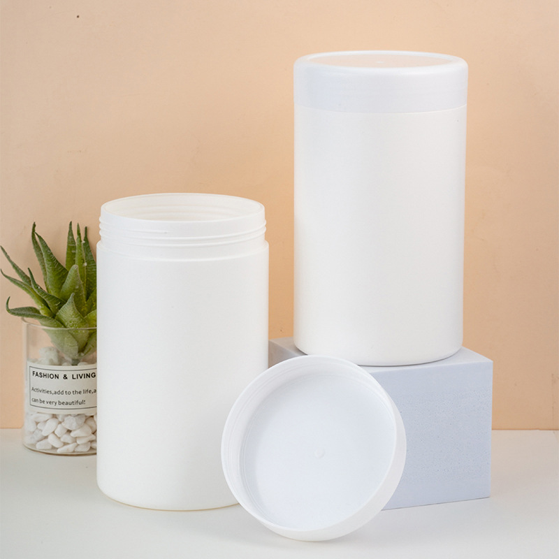 厂家直供广口瓶1000ml塑料瓶奶粉罐饲料罐HDPE旋转盖奶