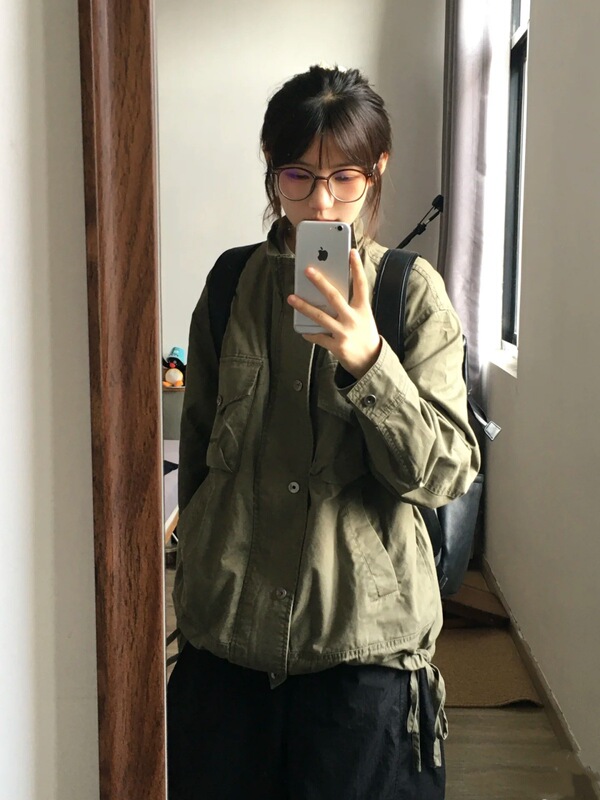 春秋款韩版简约半高领百搭拉链工装外套男女休闲宽松冲锋风衣夹克|undefined