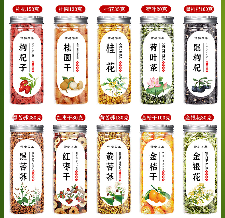 Chrysanthemum Goji Rose Jasmine Herbal Flower Tea Blend — Canned Wellness Infusion quality and texture