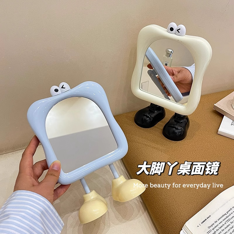 ins 化粧鏡かわいい学生寮ポータブル小型ミラー高精細オフィスデスクトップデスクトップスタンドアップ化粧鏡|undefined