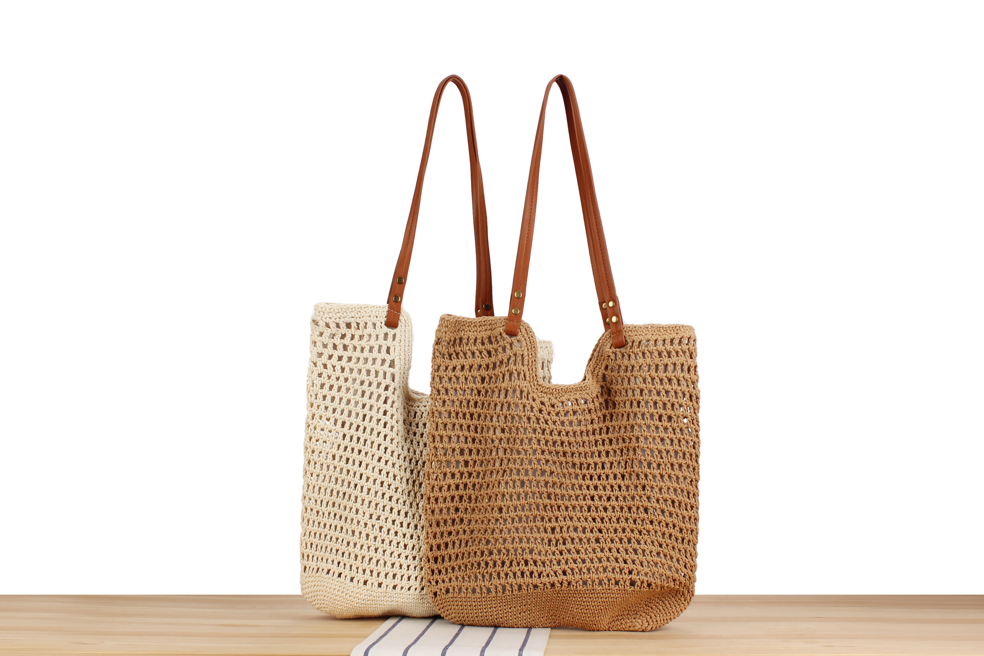 Women's Vacation Beach Solid Color Cotton Shopping Bags display picture 1