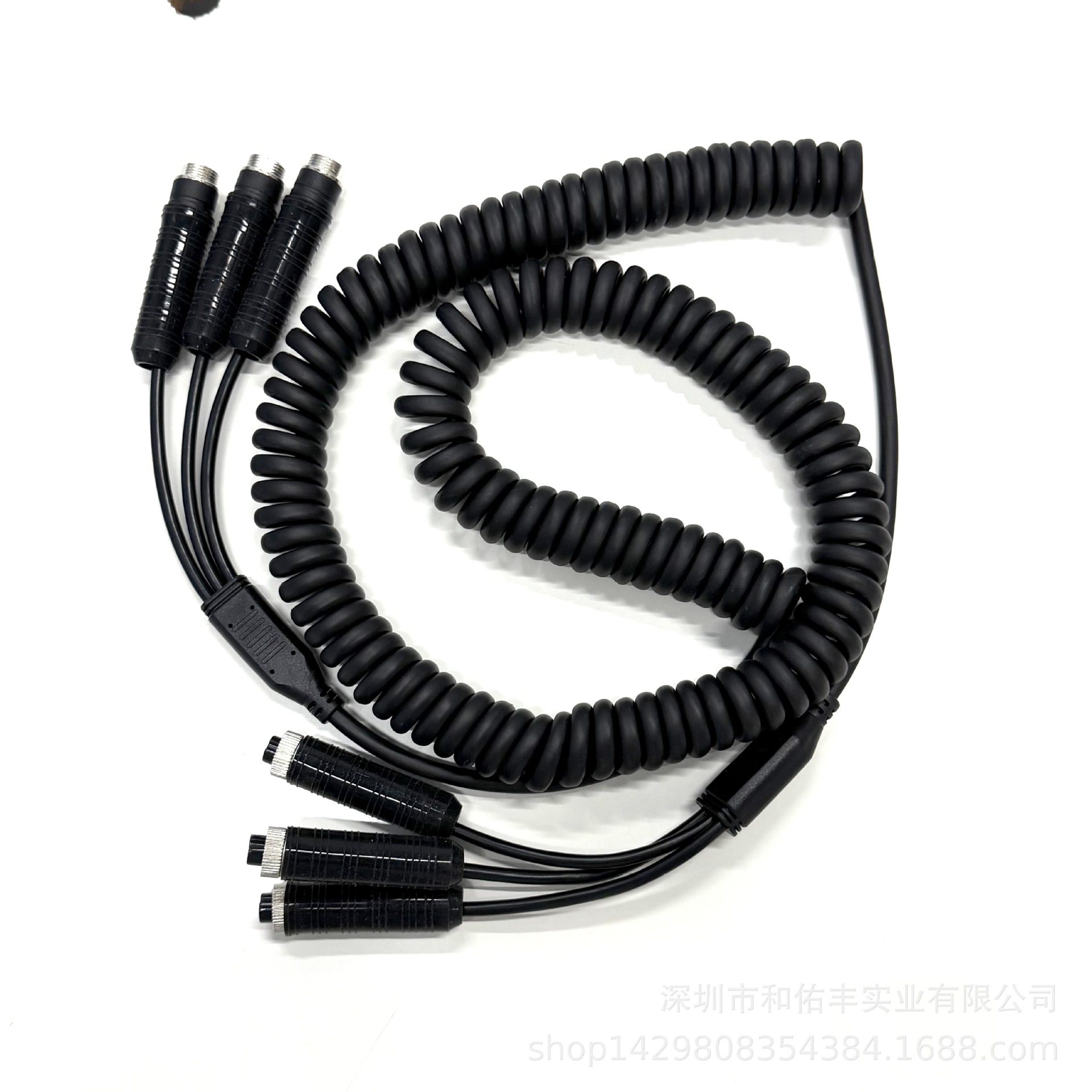 拖车车载监控弹簧线 GX12 M12 8M双屏蔽 挂车J6