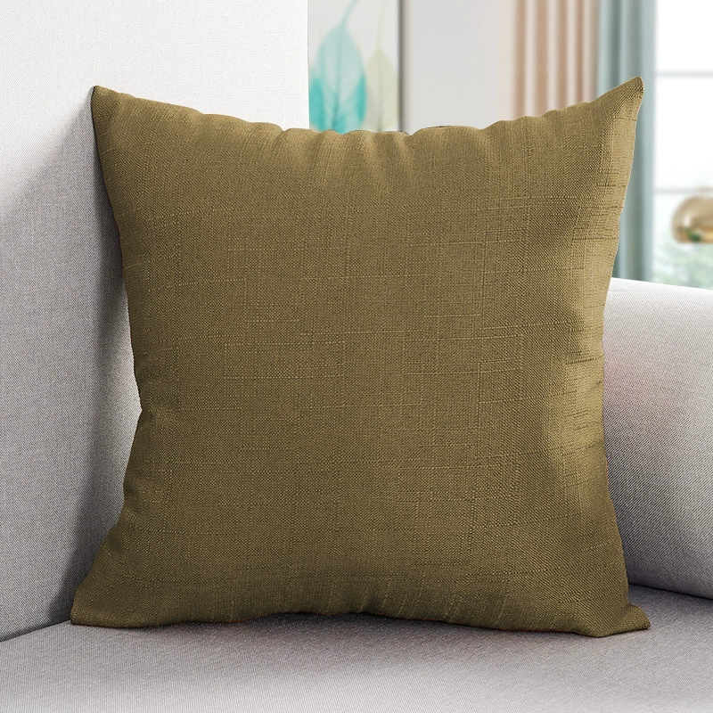 Pillow, big square sofa, cotton and linen, increased thickness