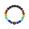 Volcanic stone beads seven pulse color wheel yoga bracelets six -character mantra fidelity bracelet gay bracelet