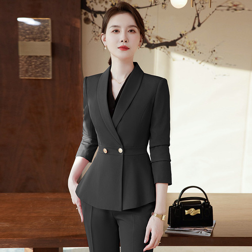 Red suit suit, high-end autumn and winter women's spring professional temperament work clothes, host annual meeting formal jacket