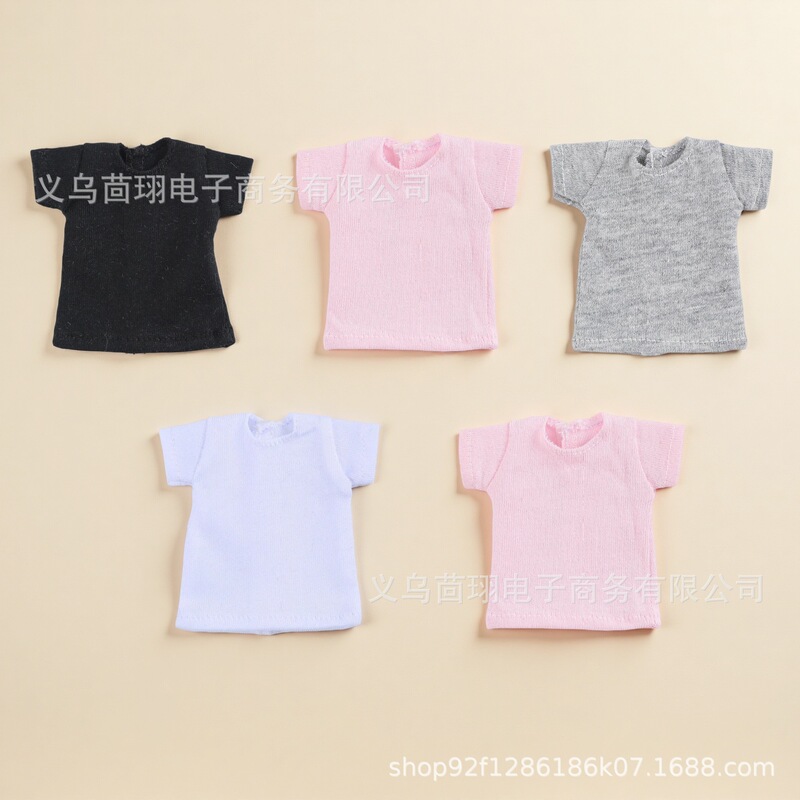Tiktok Trending Bjd Doll Outfit Pure Color Short-Sleeve White T-Shirt Blythe Doll Clothes Wholesale Tiktok Trending Bjd Doll Outfit Pure Color Short-Sleeve White T-Shirt Blythe Doll Clothes Wholesale