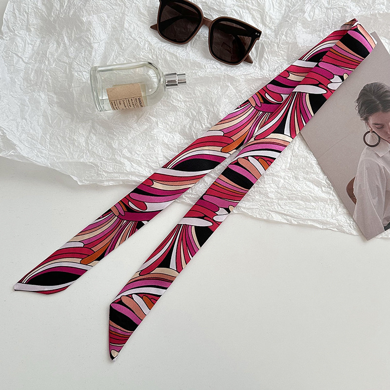 Bufanda de seda, tira larga, sentido de alta gama, nueva moda, todo-fósforo, diadema, cinturón para el cabello, bolso para el cabello, cinturón para el pañuelo multiusos