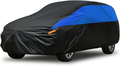 Car Clothing Cover, Full Car Sunshade, Dustproof, Heat Insulation, Rainproof, Thickeneded, Universal for All Seasons, 210D Oxford Cloth Car Clothing Cover (Car clothing) - 2l-black-and-blue-stitching