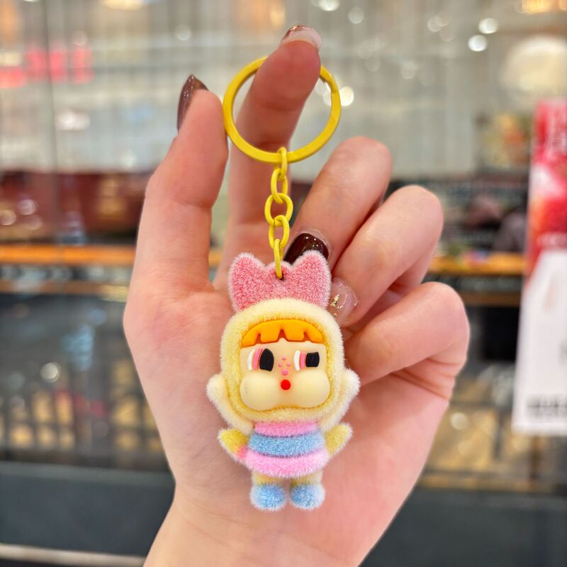植毛泣き人形キーホルダーかわいいアニメ人形クロスボーダーキーホルダーかばんストラップメーカー卸売り|undefined