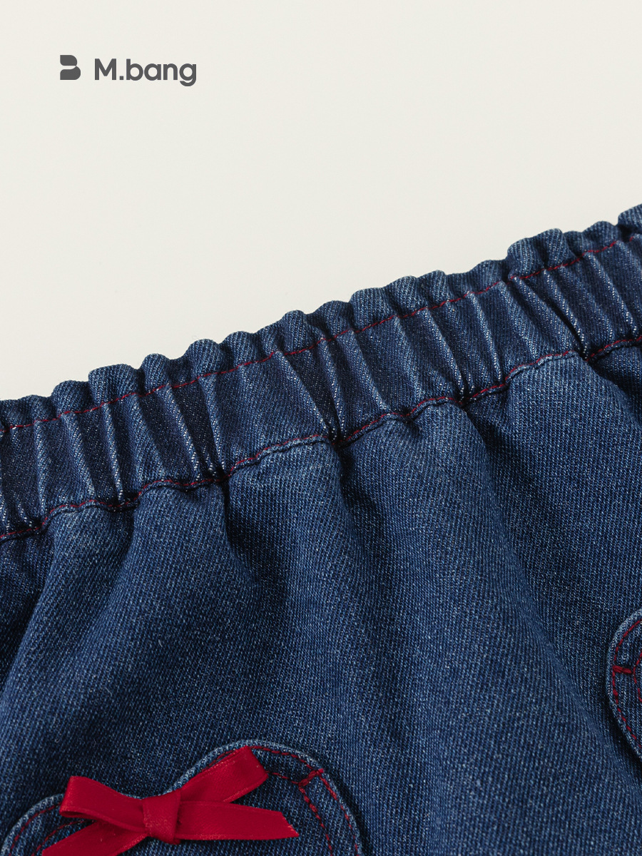 Youbao ropa para niños 2025 otoño nuevo producto vestido de mezclilla para niños amor arco falda de niña falda de niña