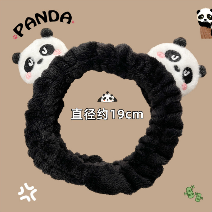 FG100 - Tiara Panda Preto de Duas Cabeças