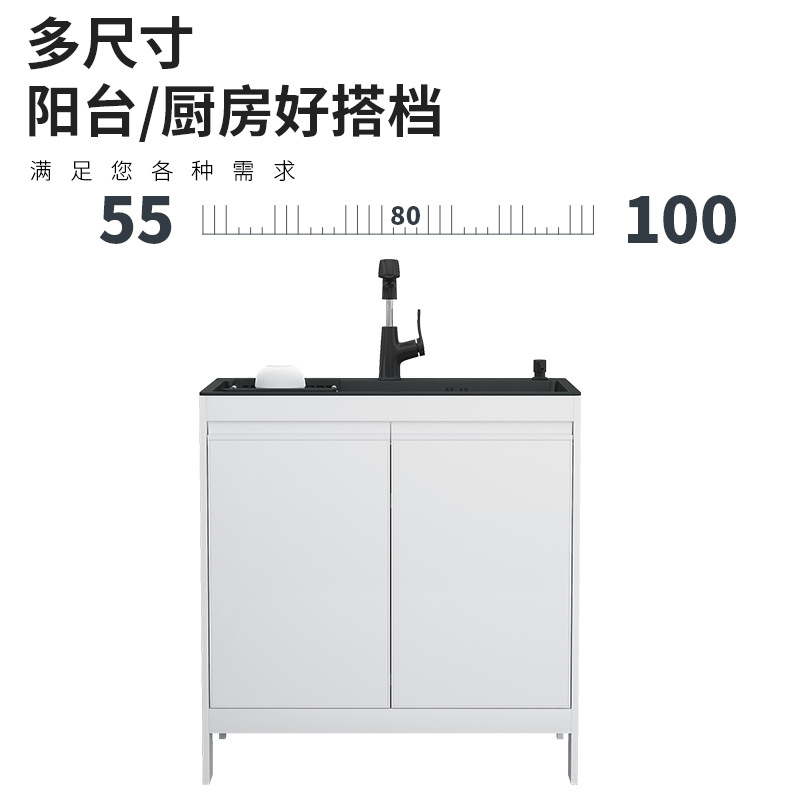 lavabo de acero inoxidable de una sola ranura balcón tipo piso integrado espacio lavabo armario de lavabo de cocina lavabo de platos