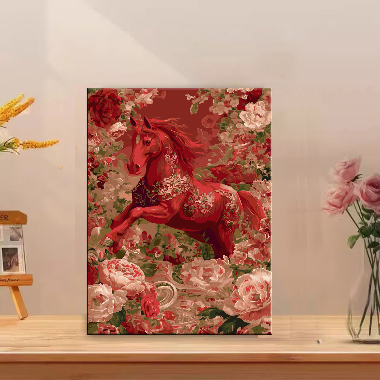 Digital Oil Painting DIY 2026 Year of the Horse Cross-Border Hand-Painted High-End Red Horse Decorative Painting Wholesale