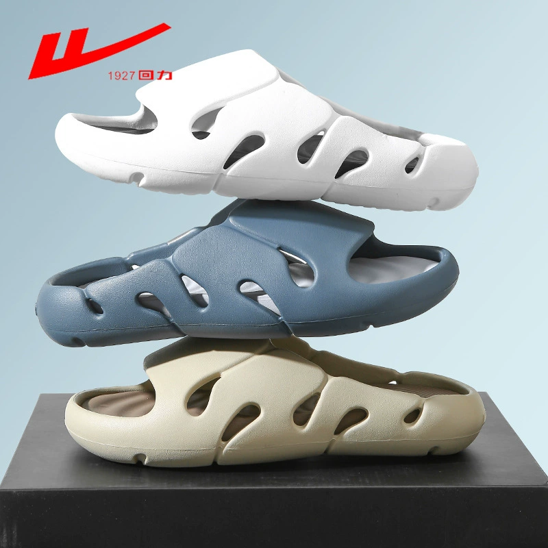 Подъем 2024 нового летнего ажурного воздухопроницаемого наружного ношения толстого дна бесшумный водонепроницаемый душ, чтобы принять ощущение дерьма eva холодные тапочки