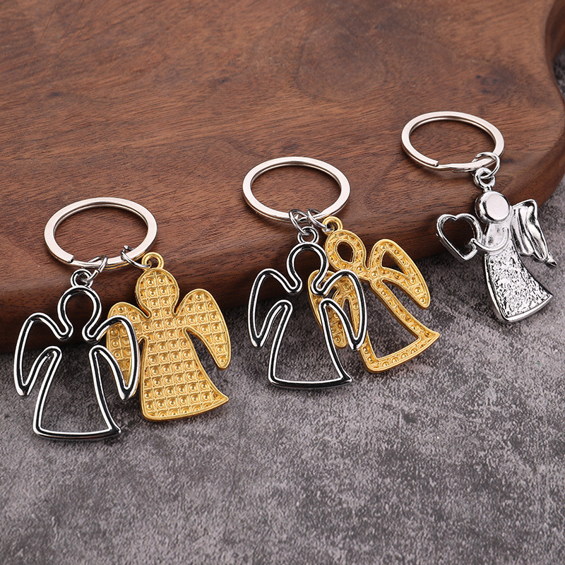Cross-border Hot Guardian Angel Metal Keychain Sunny Day Doll Angel Wings Bag Pendant Promotional Gift Cross-border Hot Guardian Angel Metal Keychain Sunny Day Doll Angel Wings Bag Pendant Promotional Gift