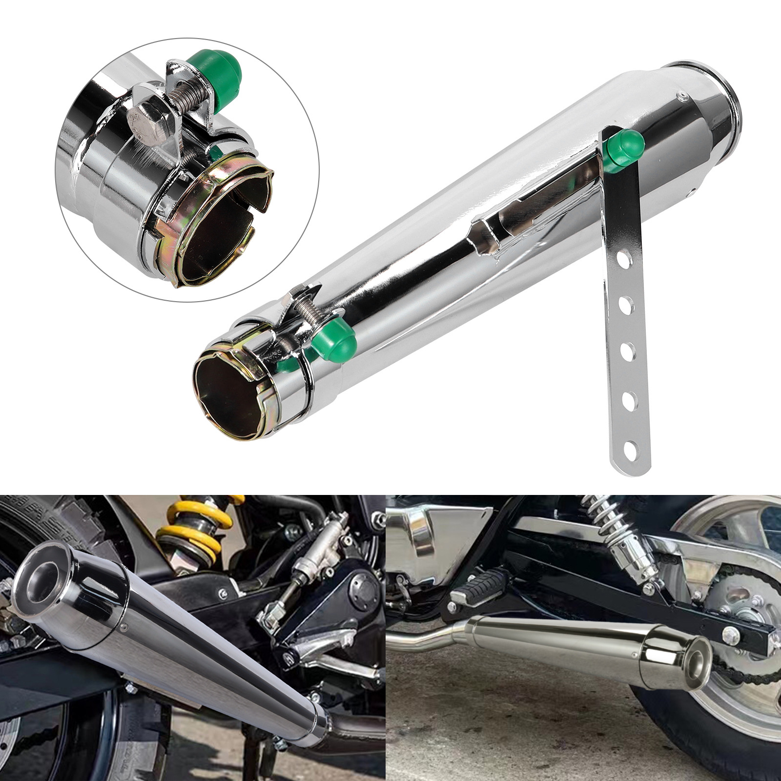 Modified Universal Exhaust Pipe Motorcycle Direct Flow Sound Pipe Tail Section Accessories Suitable for Cruiser Harley