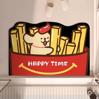 Avtomobil döşəmə paspasları — Bathroom Floor Mats, Water-Absorbent, Quick-Drying - hr-french-fries-puppy-4060cm