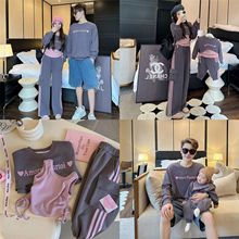 炸街婴儿亲子装卫衣一家三口四口2025秋冬装洋气母女套装情侣装潮