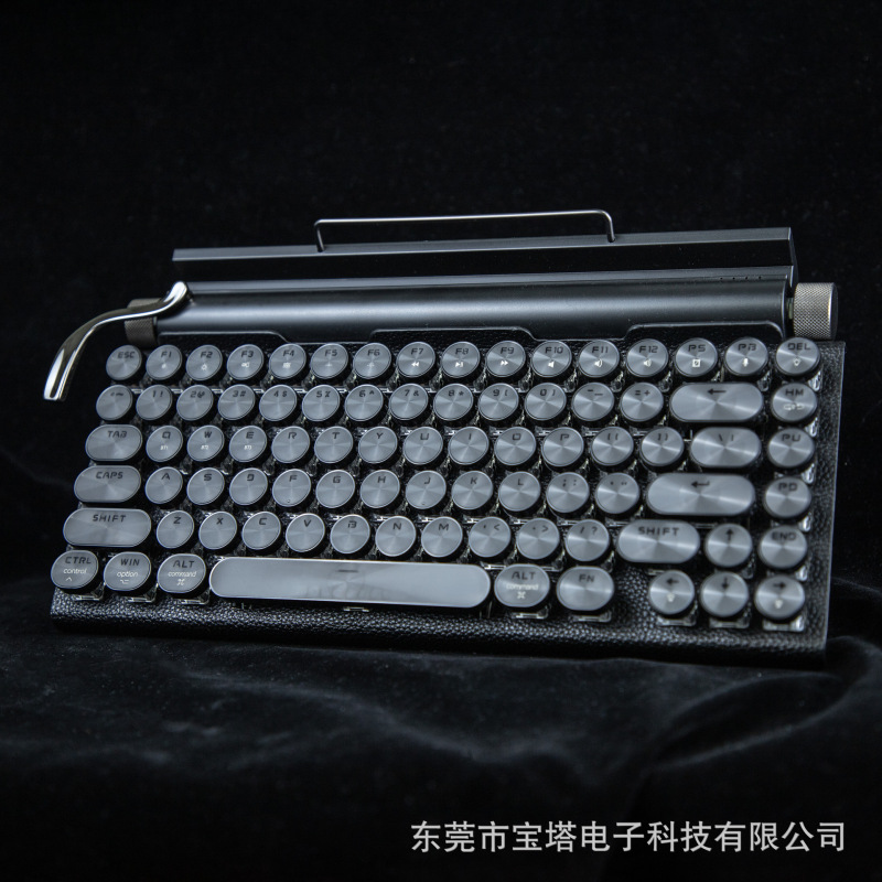 レトロパンク緑軸 Bluetooth デュアルモードメカニカルキーボードカスタマイズされたホットスワップ可能な緑軸カスタマイズされた卸売タイプライター|undefined