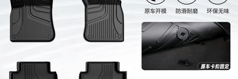 Cayenne car floor mats, Porsche Cayenne floor mats, upTPE model, fully specialized for new energy vehicles, ecoenne11 black