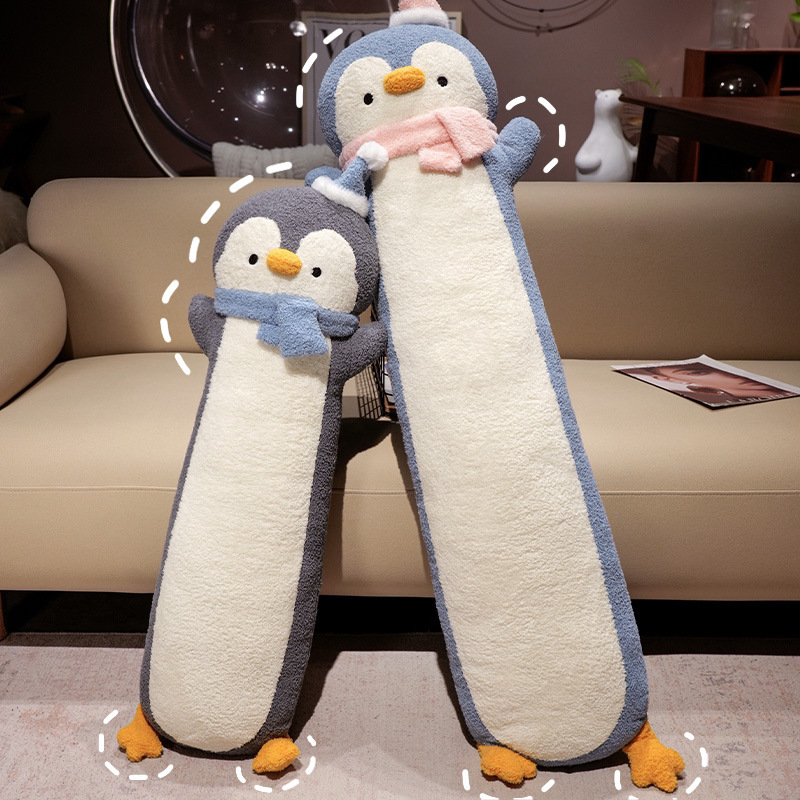 Cute Scarf Penguin Long Pillow Girls Sleeping Bed Side Sleeping Pillow Pregnant Women's Pillow Bedside Cushion