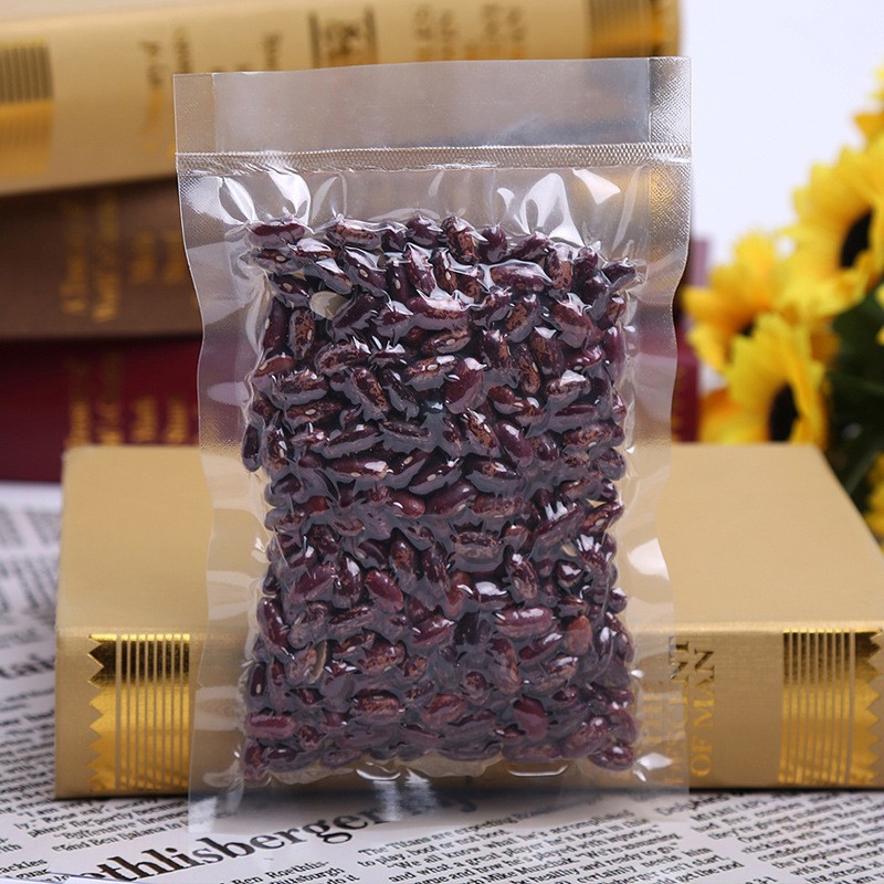 Factory bulk wholesale commercial food preservation vacuum sealing transparent flat mouth plastic sealed bag