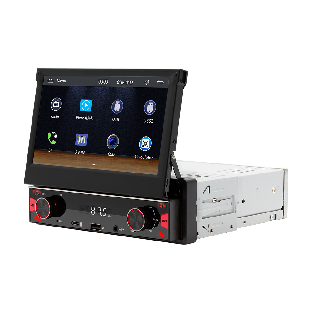 7 pulgadas pantalla retráctil carplay inalámbrico MP5 HD imagen de marcha atrás pantalla de control central del automóvil navegación del vehículo