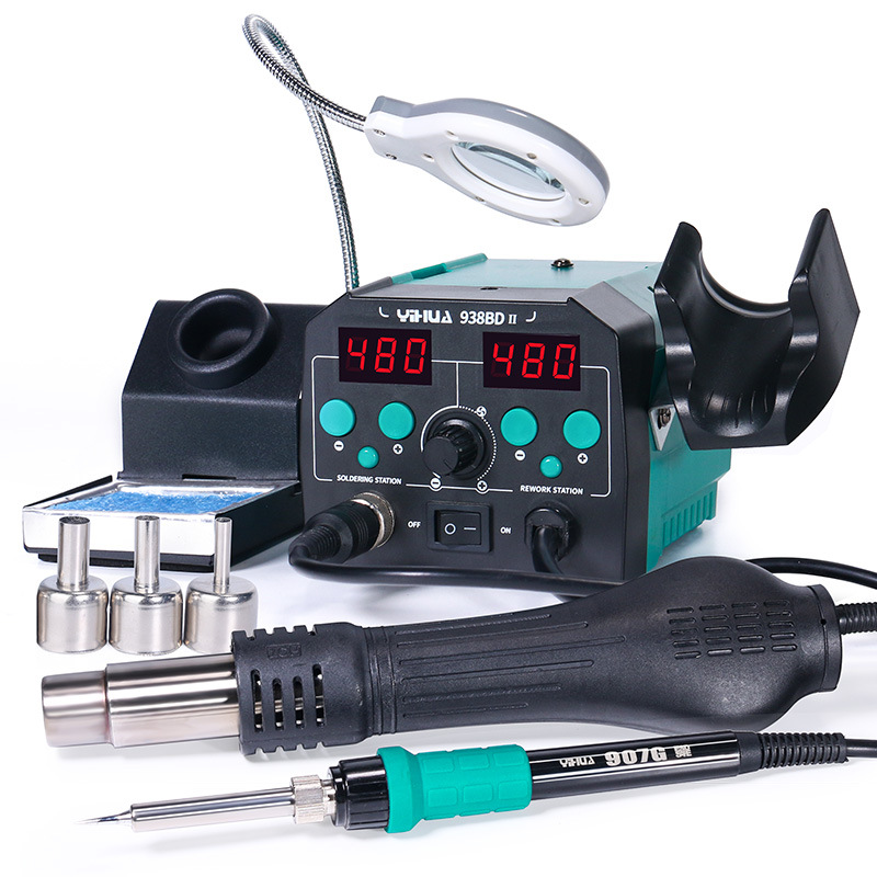 Estación de Soldadura YIHUA T12, Pistola de Aire Caliente Dos en Uno con Pantalla Digital, Pistola de Aire Caliente de Temperatura Constante, Estación de Soldadura T12, Soldador Eléctrico