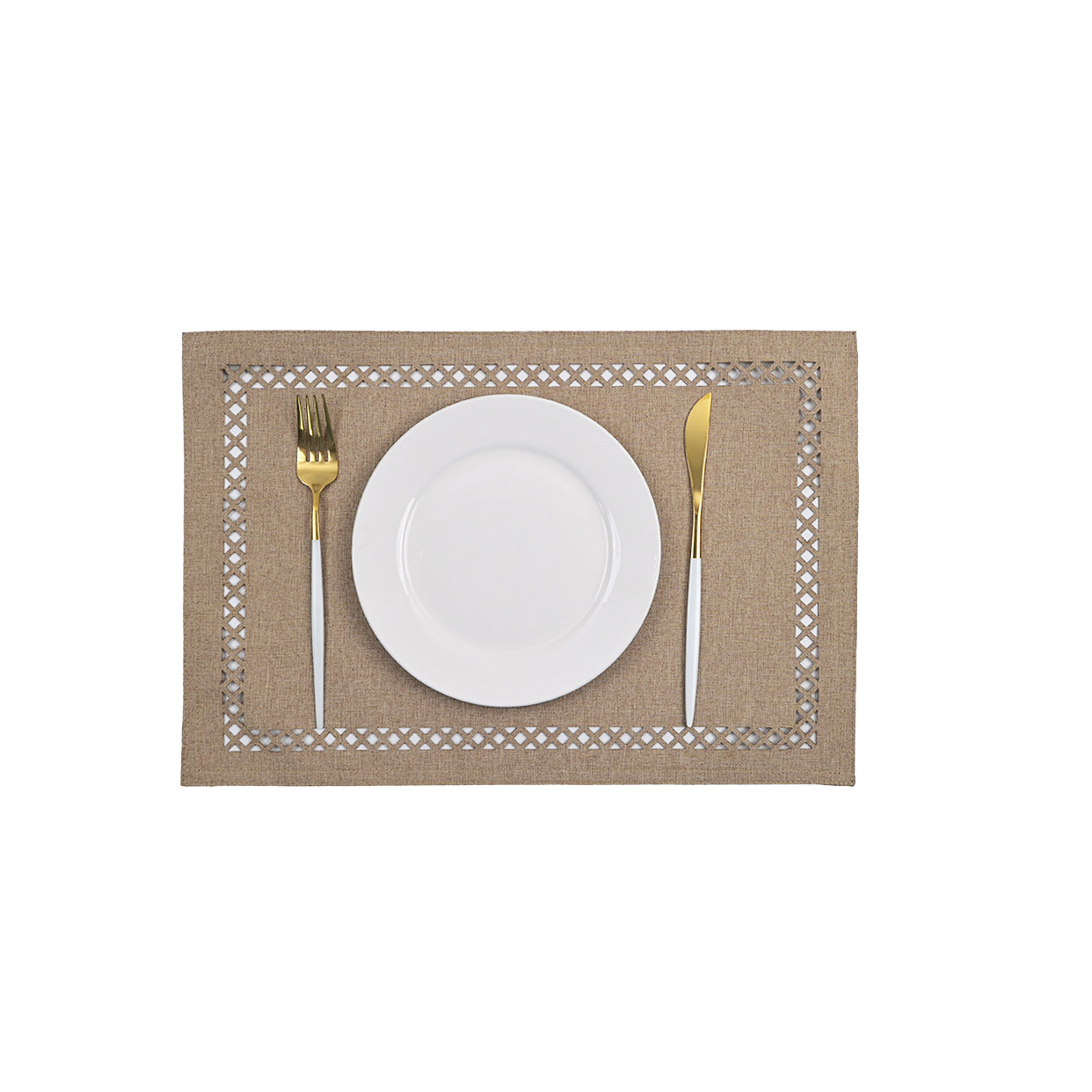 Nuevo alfombra de lino hueco cojín de tela de doble capa lavable antideslizante aislamiento térmico cojín de mesa cojín de taza cojín de hotel